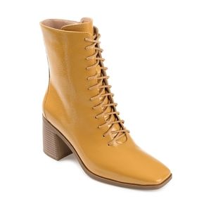 Journee Covva Lace Up Boots in Mustard Yellow size 7